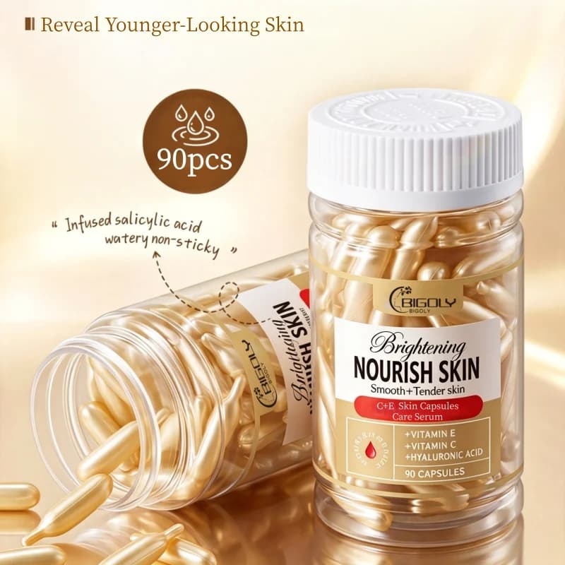 90 Capsules of Vitamin C + Vitamin E Skin Care Essence, Makes Skin Look Younger, a Must-Have for Skin Care, Suitable for Both Men and Women