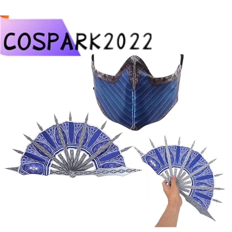 Kitana Mask Cosplay Half Face Mask Masquerade Foldable Mortal Game Fantasy Kombat Halloween Carnival Costume Accessories