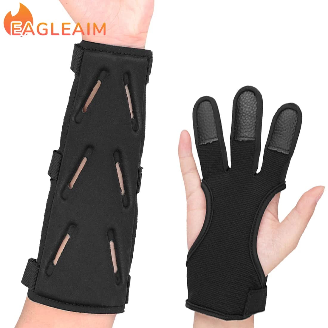 Archery Lightweight Finger Tab Gloves & Arm Guard Adjustable Arm Protector for Hunting Target Shooting Accessory Recurve Bow Com