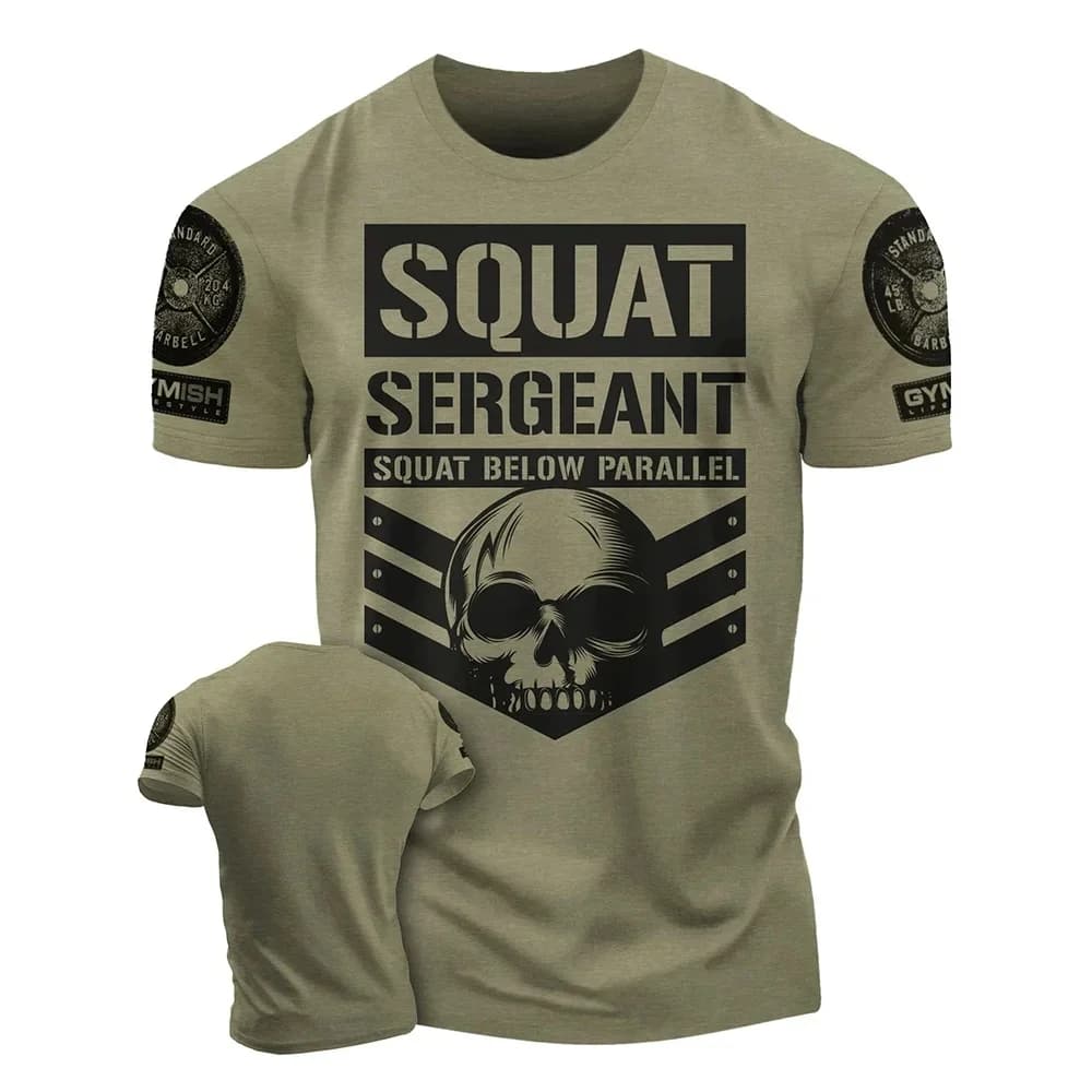 Men's Sports Casual Short-sleeve T-shirt Fitness Theme Print Round Neck Comfortable Gym Training Daily Wear
