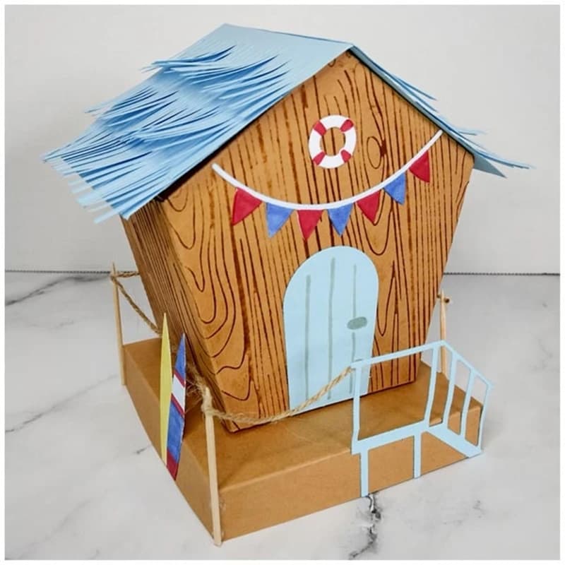 Birthday Christmas Beach Birds Hut Gift Box Pocket Metal Cutting Dies Set Scrapbooking Embossing Frame Card Craft Easter stamp
