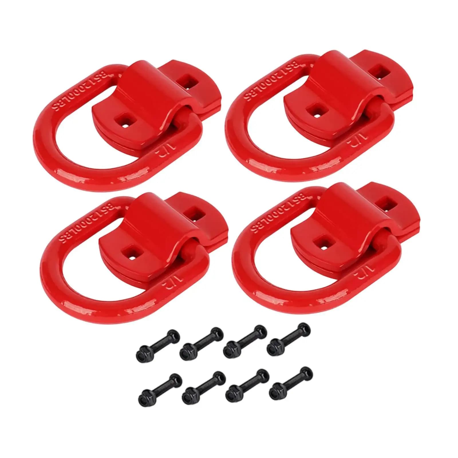 4x 1/2" Bullone su anello a D forgiato Accessorio portatile di lunga durata ad alte prestazioni Pratico 12000 libbre Resistenza alla rottura Resistente