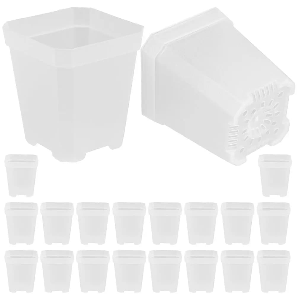 Mini pots for seedlings 20 square pieces for planting plants - cup for planting plastic deep nursery pot for trees container for garden plant growing