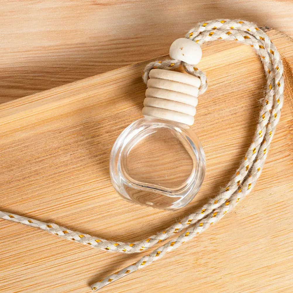 10 Pezzi Bottiglie Diffusori per Auto in Vetro Premium da 10ml, Vuote e Ricaricabili per Oli Essenziali, da Appendere allo Specchietto Retrovisore