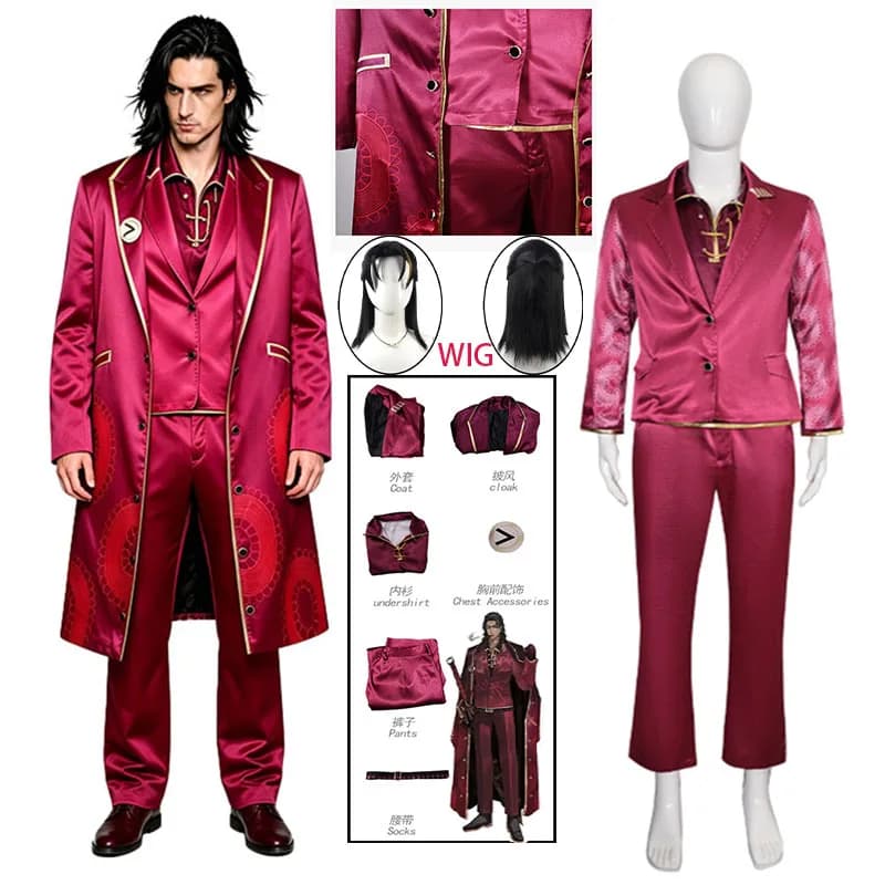 WHH Anime Game LLLimbu Lei Heng Cosplay Costume Coat cloak pants Wig Full set Outfit Men Halloween party Performance role play++