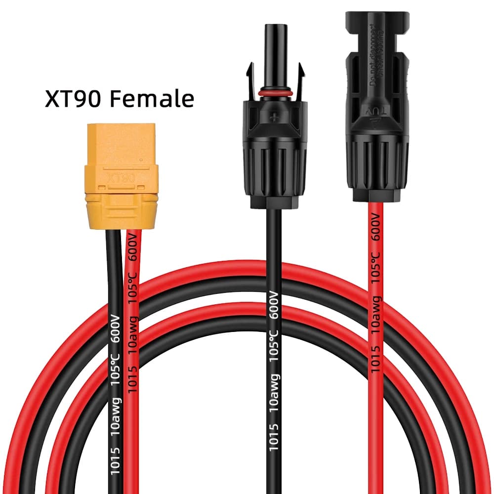 Cavo adattatore da connettore solare a XT90 Adattatore da pannello solare a cavo di prolunga femmina XT90 Cavo di ricarica solare per XT90 femmina