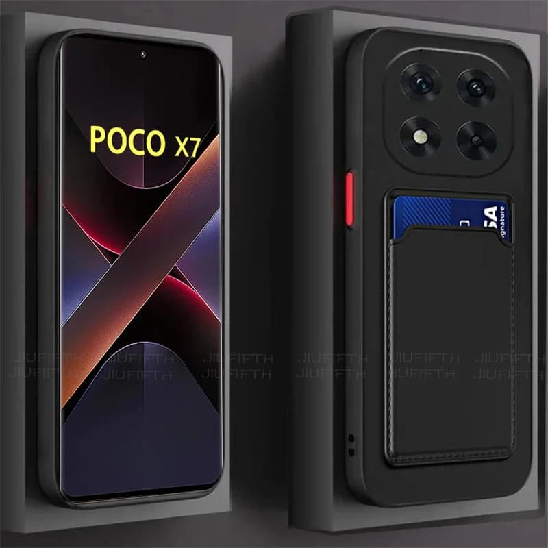 Custodia per telefono con slot per schede in silicone per Xiaomi Poco X7 X 7 X6 X5 X4 X3 Pro 5G NFC GT porta portafoglio morbido piccola F6 M6 M4 pro cover posteriore