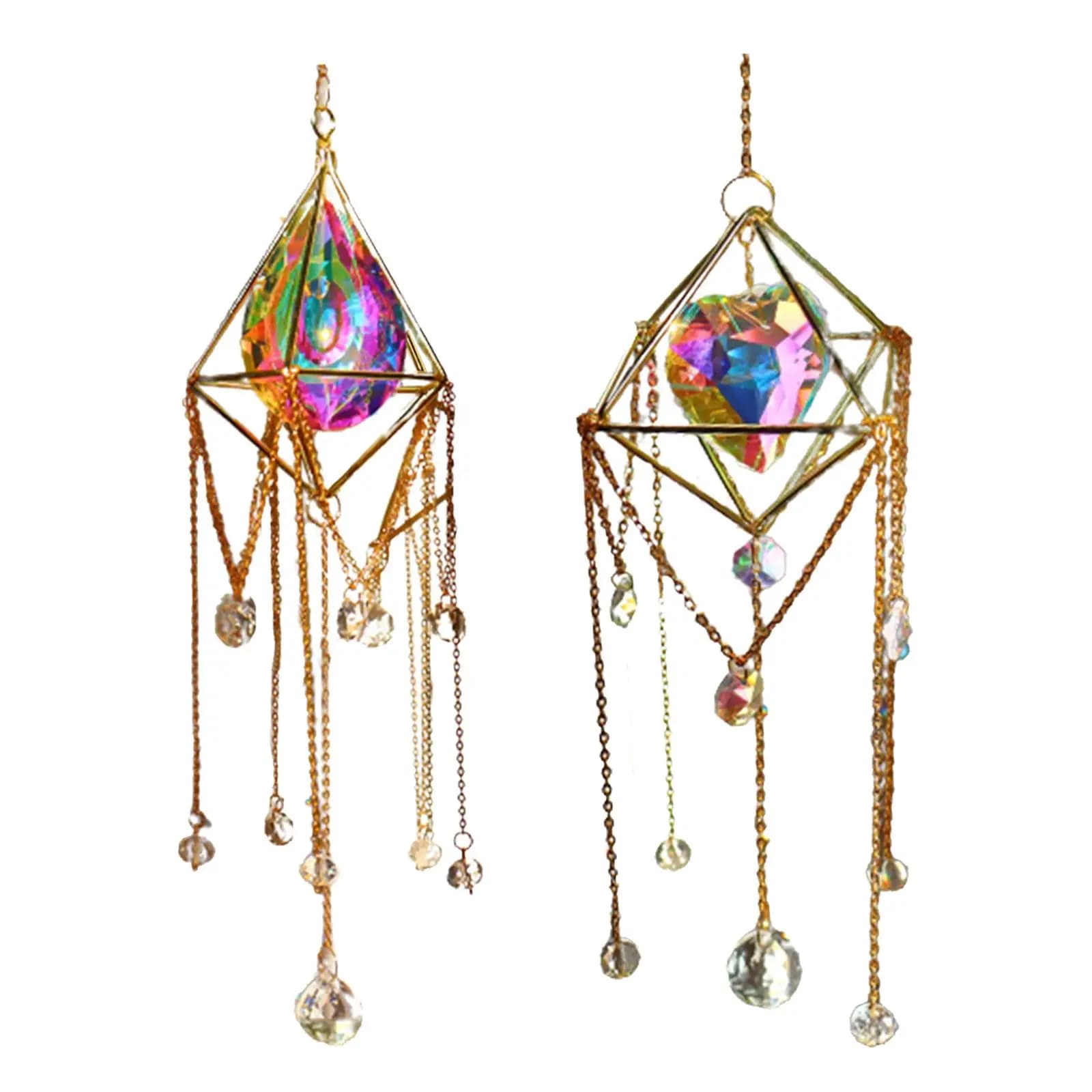 Sun Catching Hanging Handmade Sun Catcheringing Pendant Rainbow Decor Hanging Wind Chimes for Garden Decoration Home Ornament