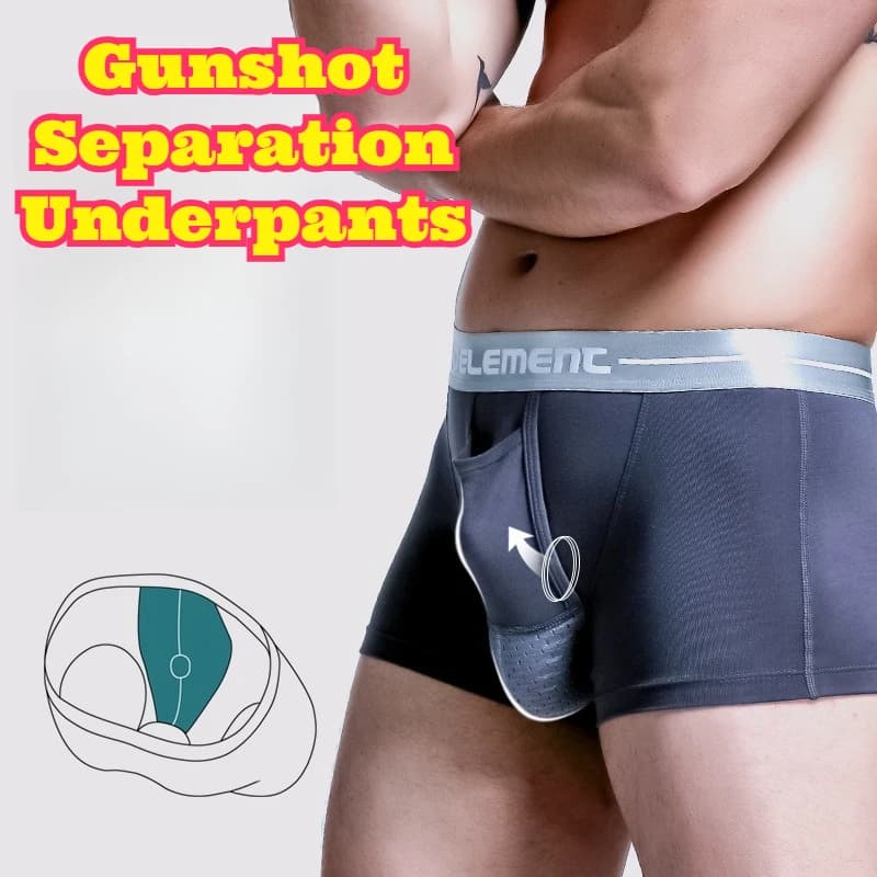 Men Ice Silk Separate Pouch Boxer Briefs U Convex Design Scrotum Support Breathable Soft Elastic Casual Daily Home Comfortable