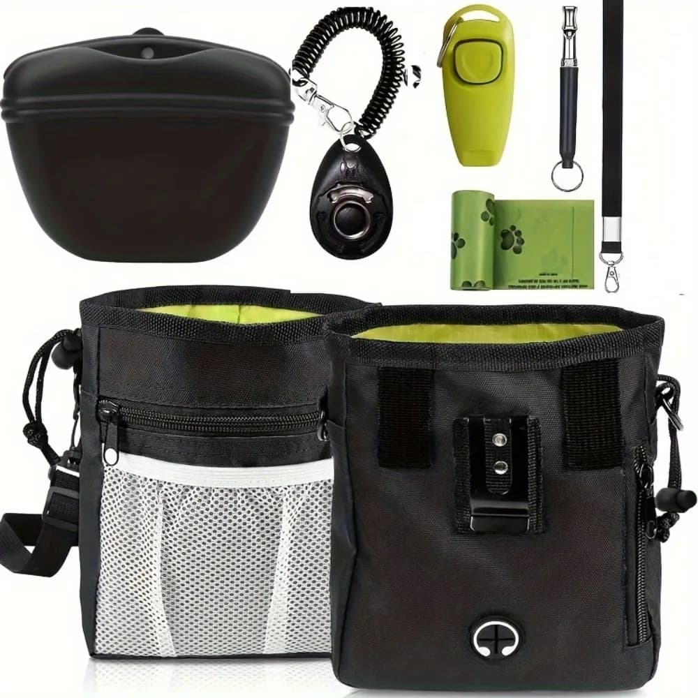 Kit per l'addestramento del cane: sacchetto porta-premi, clicker, fischietto silenzioso, 2 in 1, guida, sacchetti per escrementi