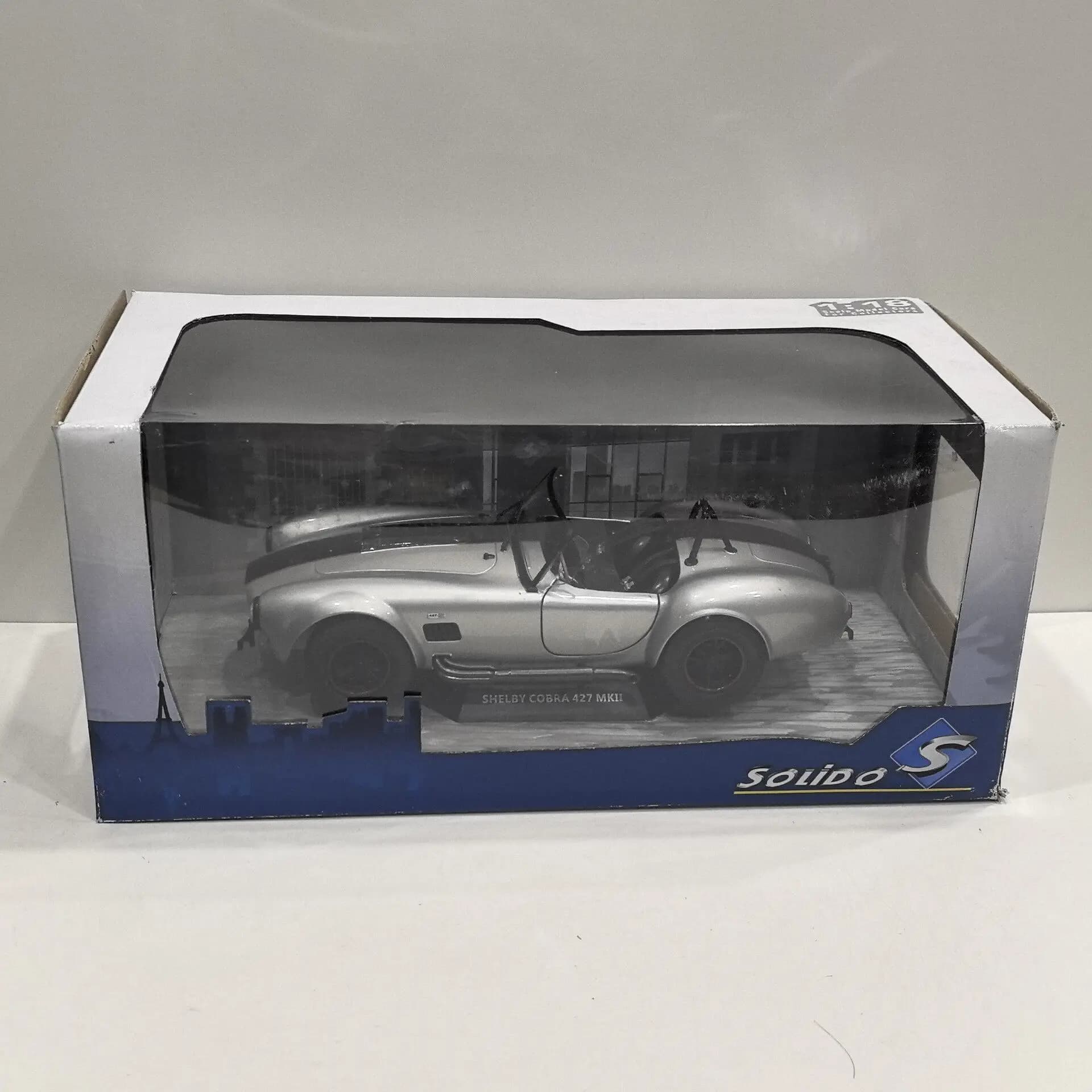 Diecast SOLIDO 1/18 Scale SHELBY COBRA 427 MKII 1965 M6 Alloy Car Model