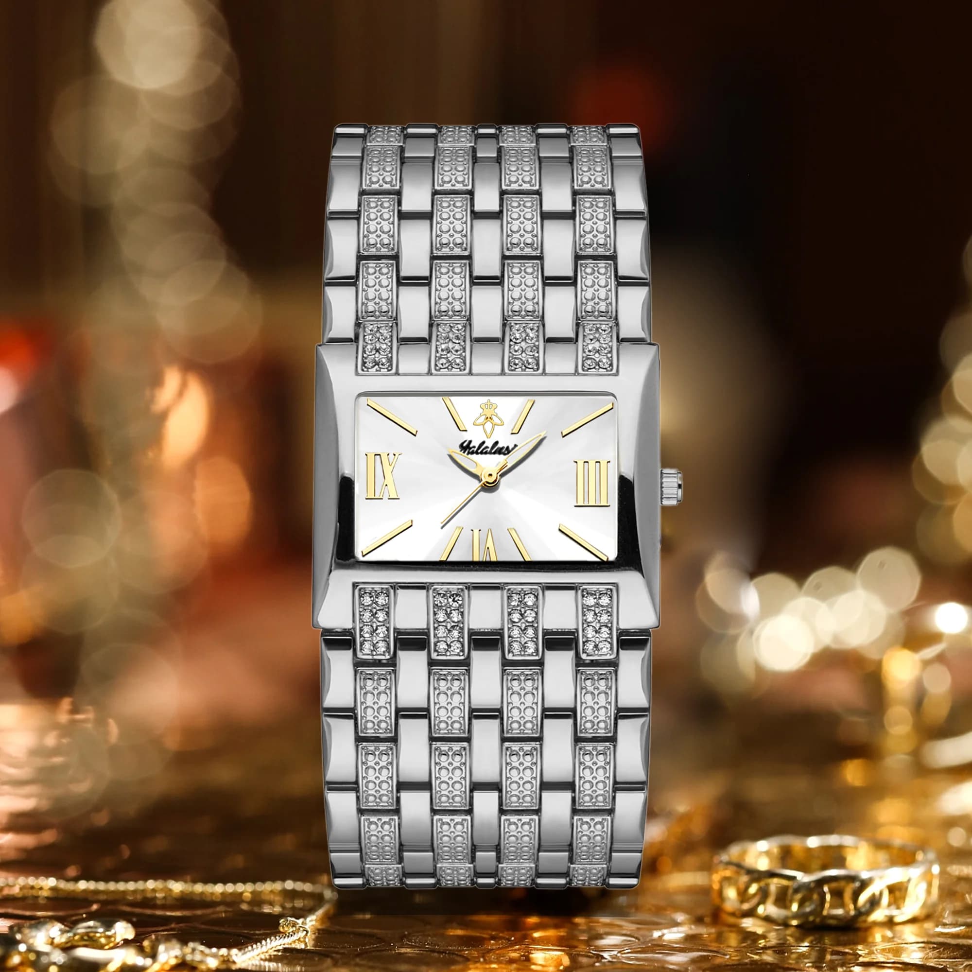 Orologio da polso alla moda da donna YaLaLuSi, orologio al quarzo impermeabile, orologio con bracciale in cristallo con quadrante argentato di lusso, abbigliamento casual, spedizione gratuita