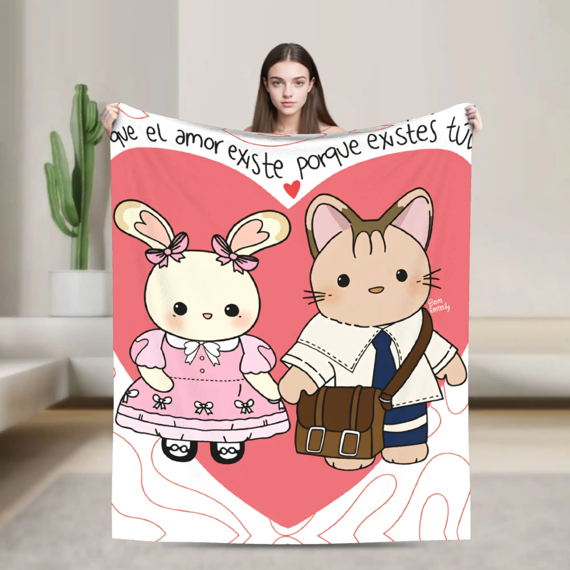 Simpatica coperta di flanella per famiglie Sylvanian, biancheria da letto super morbida per divano, sedia da campeggio, divertente copriletto per divano letto