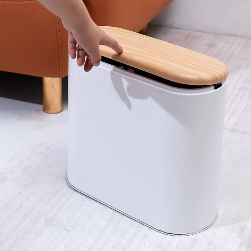 Cestino per Bagno di Lusso di Alta Gamma, Porta Carta Igienica, Contenitore per Carta Igienica con Coperchio a Pressione per Soggiorno e Uso Domestico