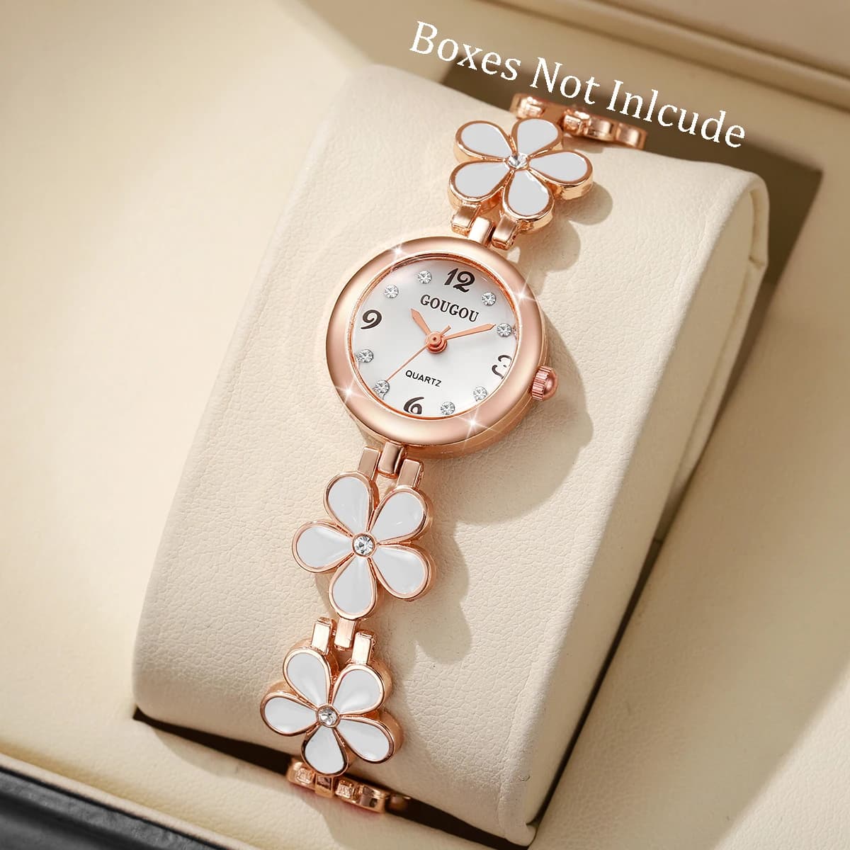 Women's Watches with Fashionable Flower Shape Strap Wristwatches with Arabic dial with diamonds Reloj Mujer (without box)