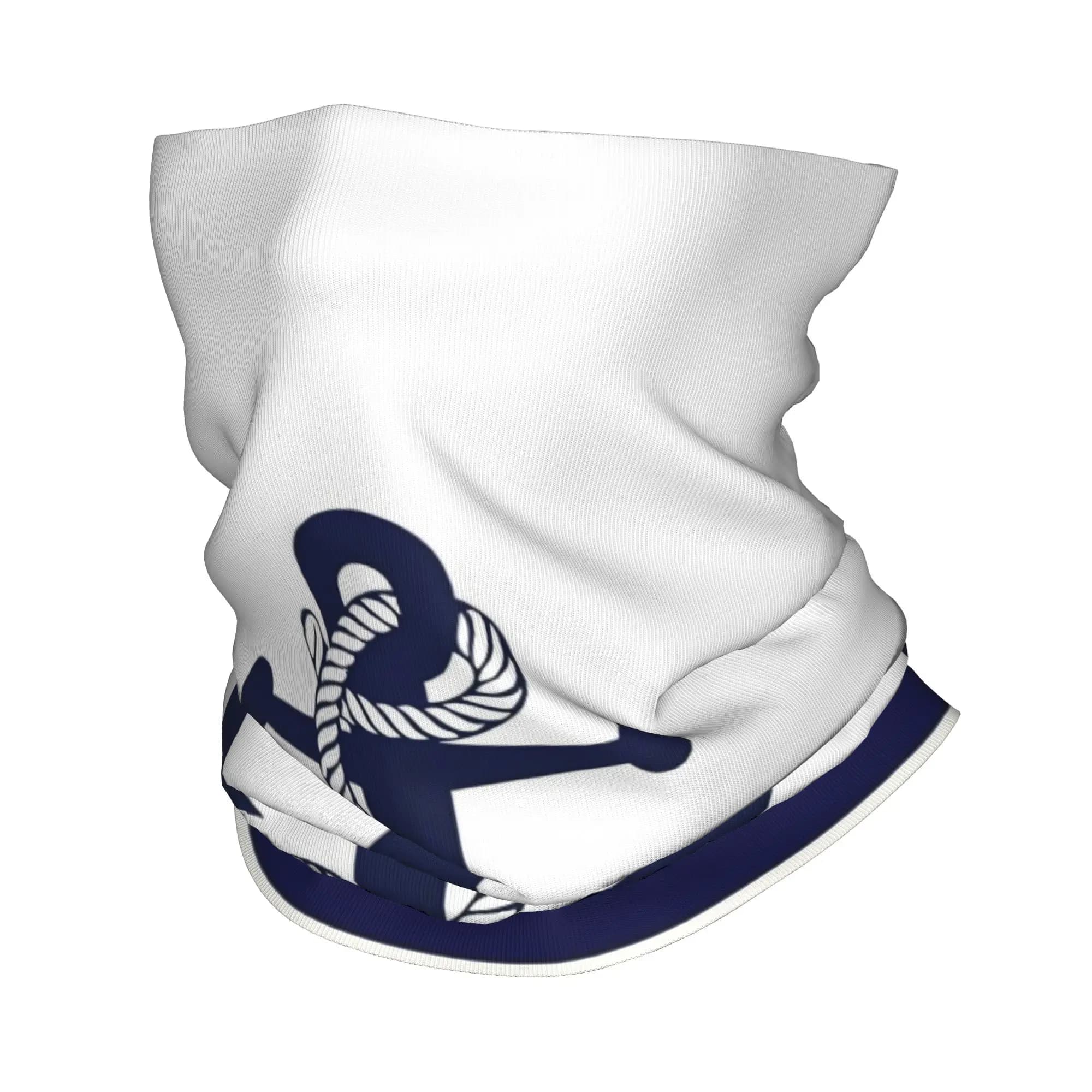 Ghetta per il collo Bandana per barca con ancoraggio nautico personalizzato a strisce blu navy per sci ciclismo donna uomo sciarpa avvolgente fascia scaldacollo