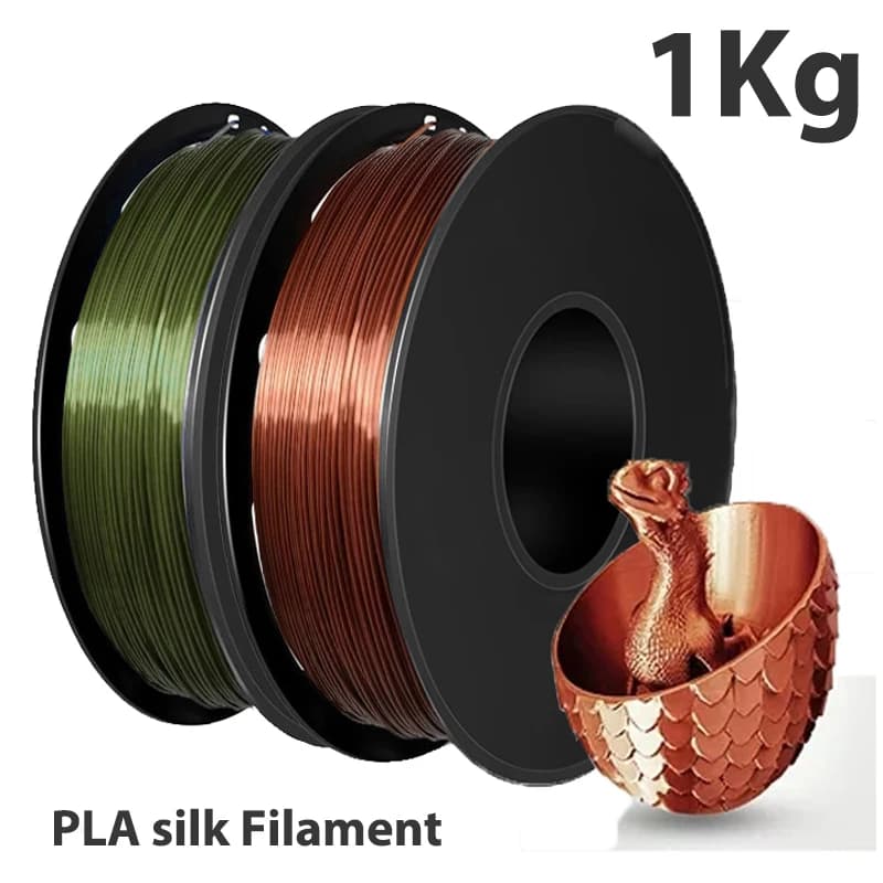 500gx2 Silk PLA Printer Filament Materials Silk Bronze 1.75mm 3D Printer Filament Printing Copper Wire Packing Vacuum 1000g