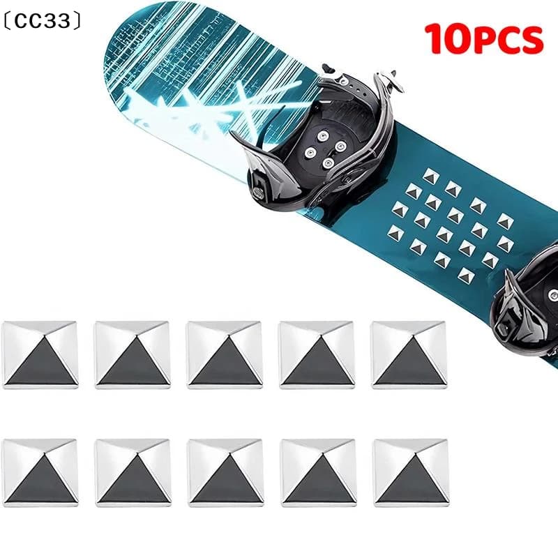 10 Pezzi Pad Antiscivolo per Snowboard con Borchie a Stella, Pad di Trazione per Snowboard Stile Edgy, Attacco per Sci〔CC33〕