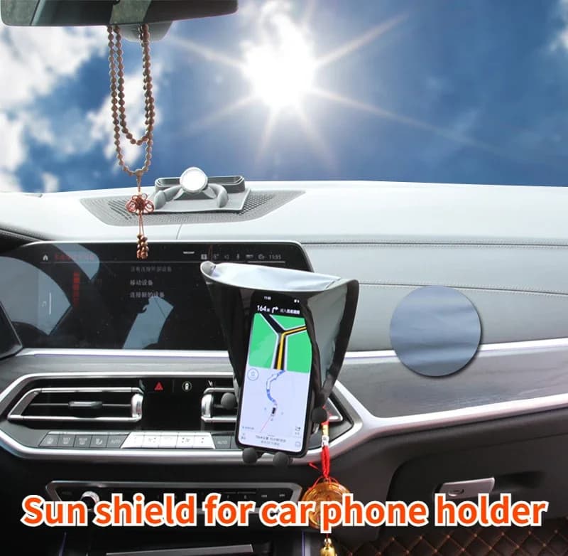 GEFENSI Solar protection for car mobile phone support, anti-reflective protective cover for car sunshades, clip for mounting on internal automatic mobile phone Ac