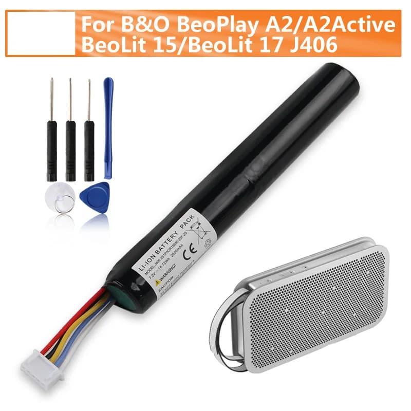 Batteria di ricambio per B&O BeoPlay A2/A2 Active BeoLit 15 BeoPlayBeoLit 17 J406 ICR18650NH-2S Altoparlante Bluetooth Batteria 2600mAh