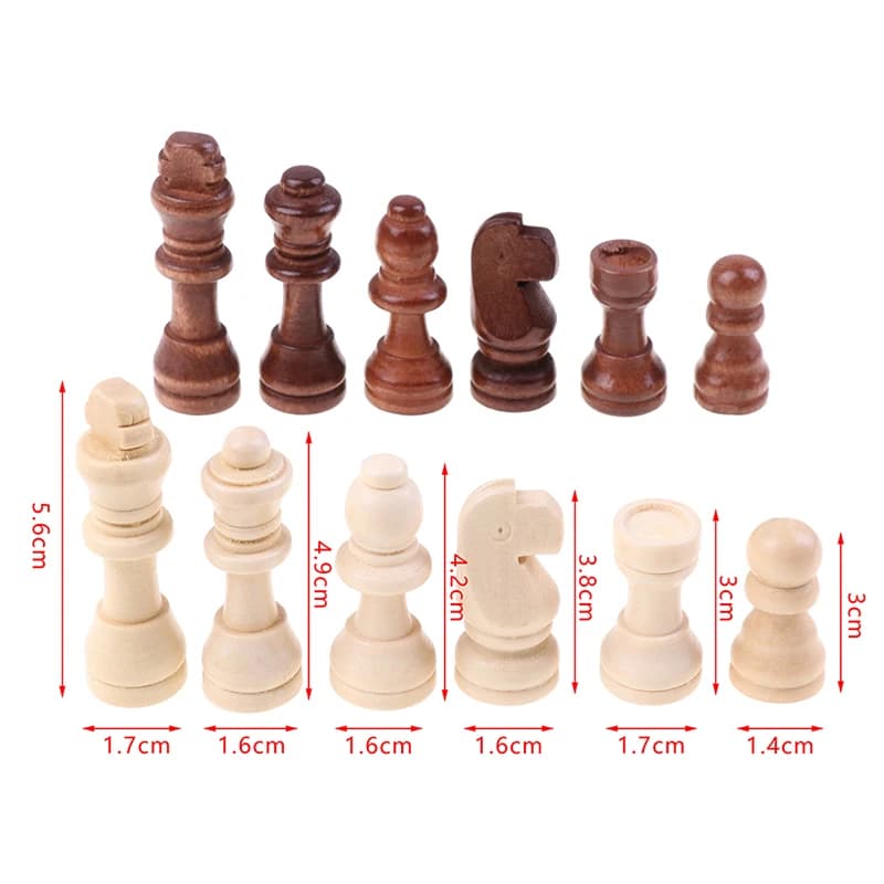 [SH] Set di 32 Pezzi Scacchi in Legno da 2,2 Pollici, Gioco di Scacchi Internazionale, Accessori per Intrattenimento