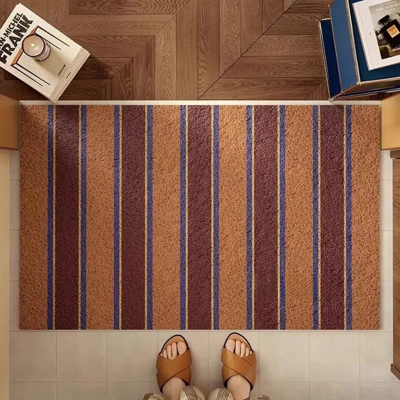 Tappetino d'Ingresso Personalizzabile con Motivo a Righe, Antiscivolo, Monocolore, per Uso Domestico, in Materiale PVC