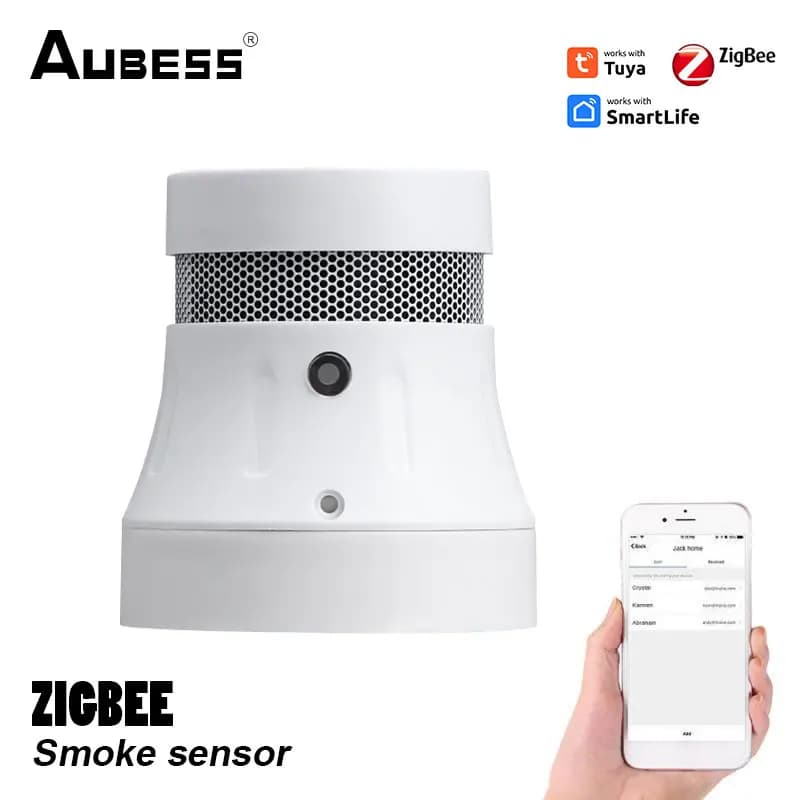 Tuya ZigBee sensore di fumo protezione antincendio affumicatoio rilevamento del fumo sensibile vita domestica intelligente e strumento di allarme remoto inclinato