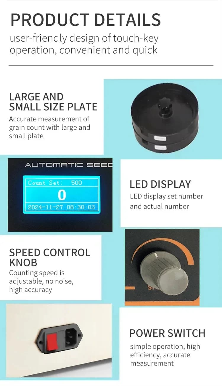 Automatic Digital Seed Counter hine with Tablet Totalizer for Accurate Seed Counting and Stock Management