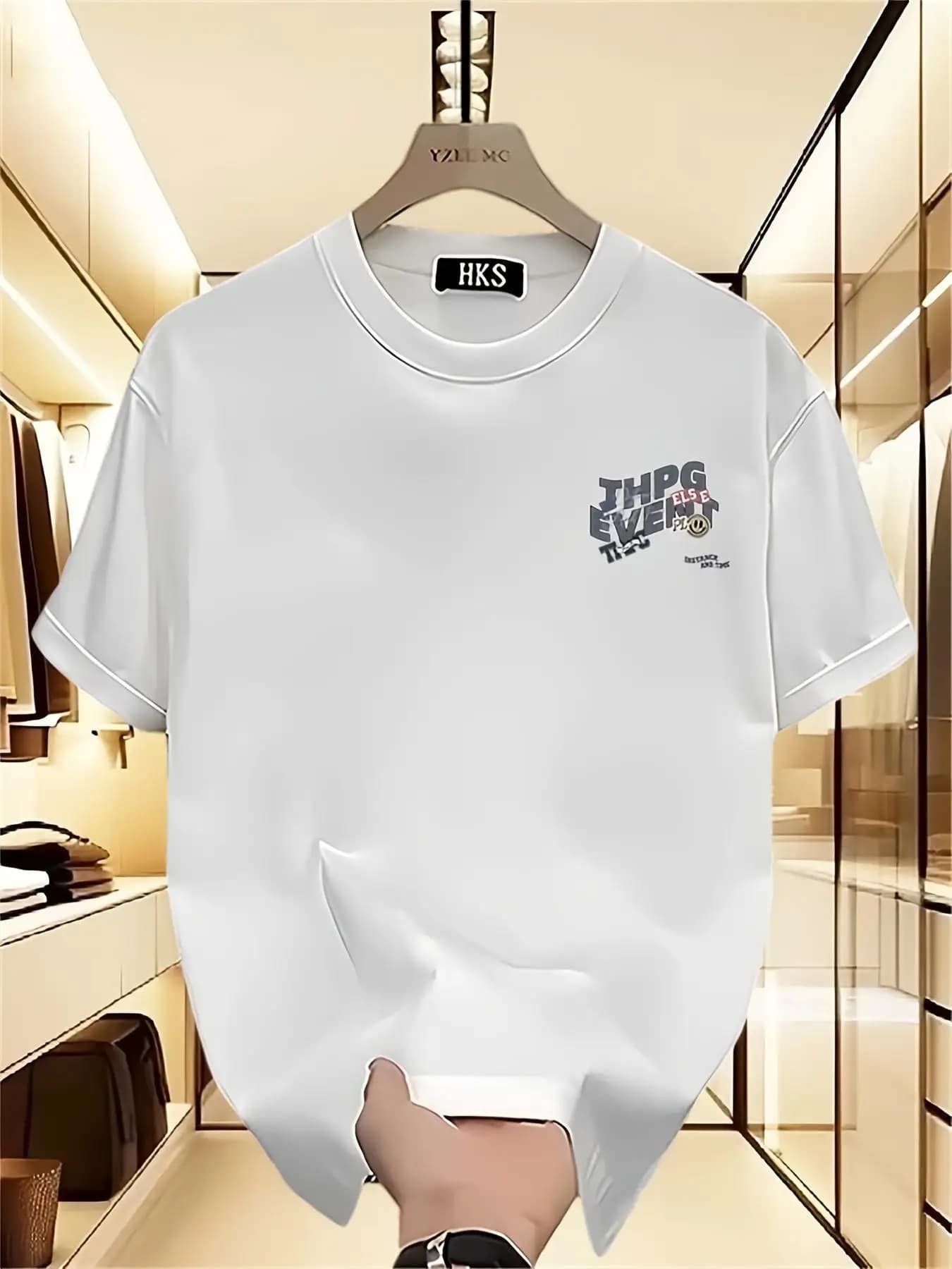 Men's Trendy Printed Short-Sleeve T-Shirt — Summer Heavyweight Korean-Japanese Style Versatile Top