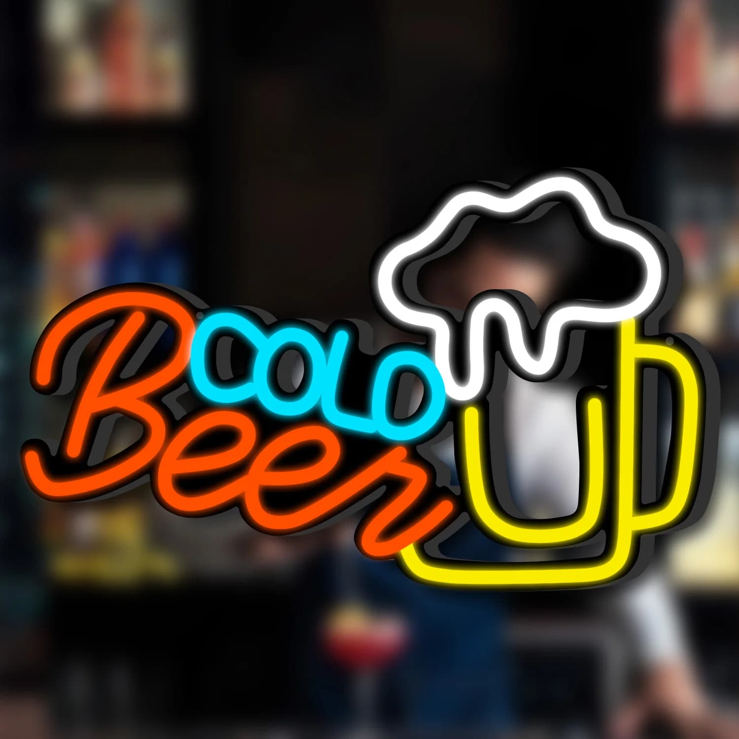 1 insegna al neon per birra fredda, utilizzata per bar, cucine, ristoranti, feste nella grotta maschile, Halloween, Natale, decorazione murale