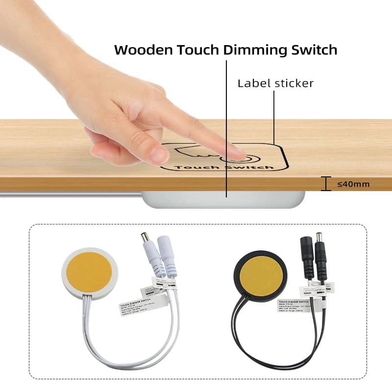 DC12V 24V Pannello in legno LED Sensore tattile Dimmer Interruttore 5A 60W Interruttore di superficie nascosta per LED Luce striscia Interruttore tattile