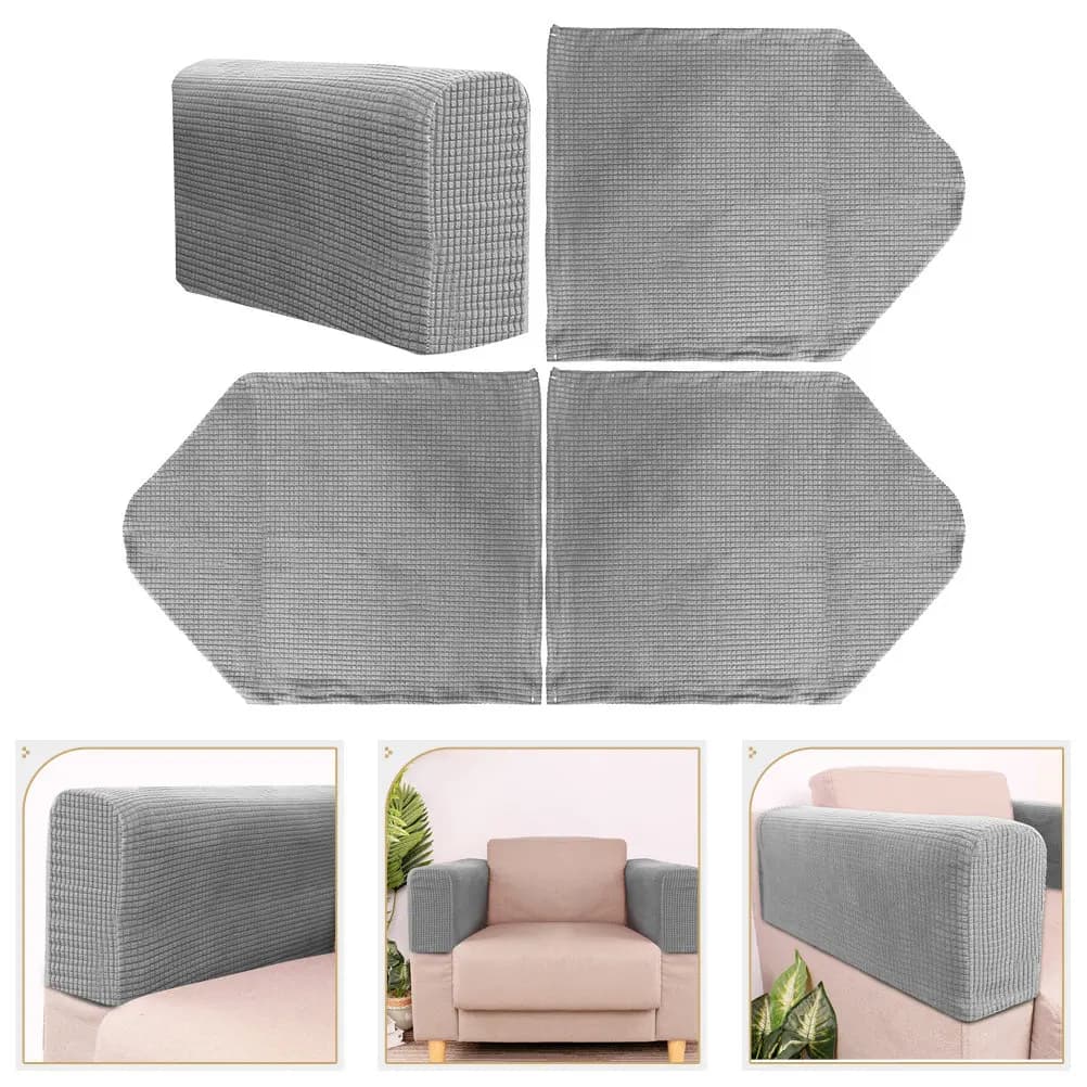 2Pairs Sofa Armrest Protective Covers Elastic Stretch Universal Comfortable Armrest Slipcovers for Home Office Couch Sofa