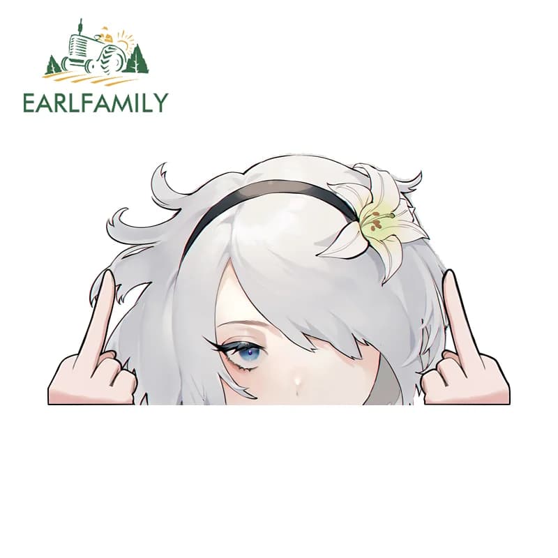 EARLFAMILY Stickers Funny for Car Nier, Decalcomanie Vivaci and Attractors for Windscreen and bumper, JDM PVC Decorations Fishing Boxes