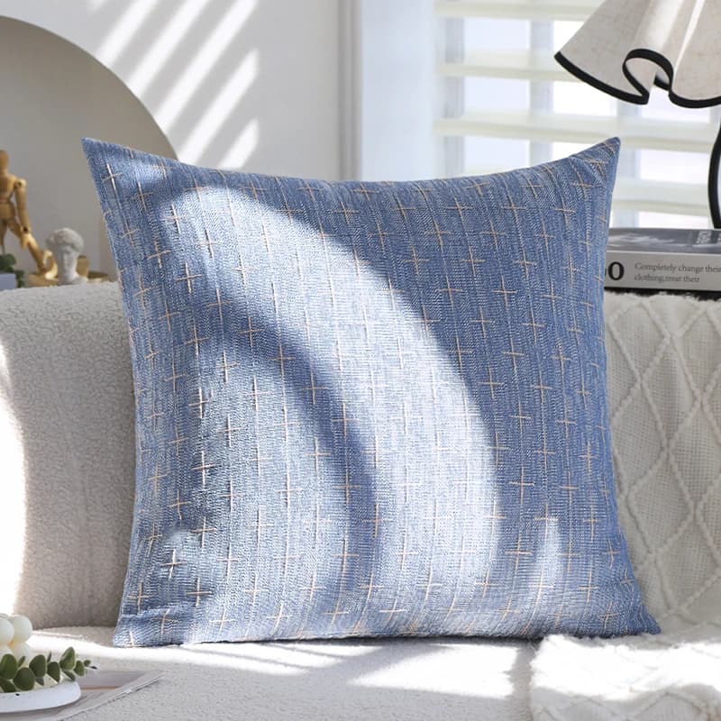 Fodera per cuscino in lino con motivo a croce Fantasy Blue Home Decor 30x50cm Cuscino lombare 45x45cm per federa per divano in appartamento in fattoria