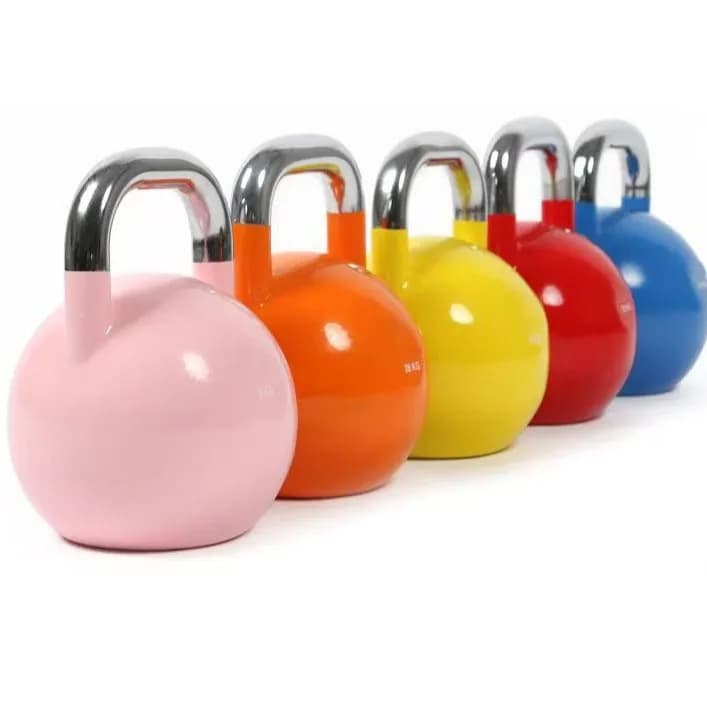 Kettlebell da Competizione 2026 in Acciaio Pieno, Finitura Nera Opaca Verniciata a Polvere, Kettlebell Professionale per Allenamento