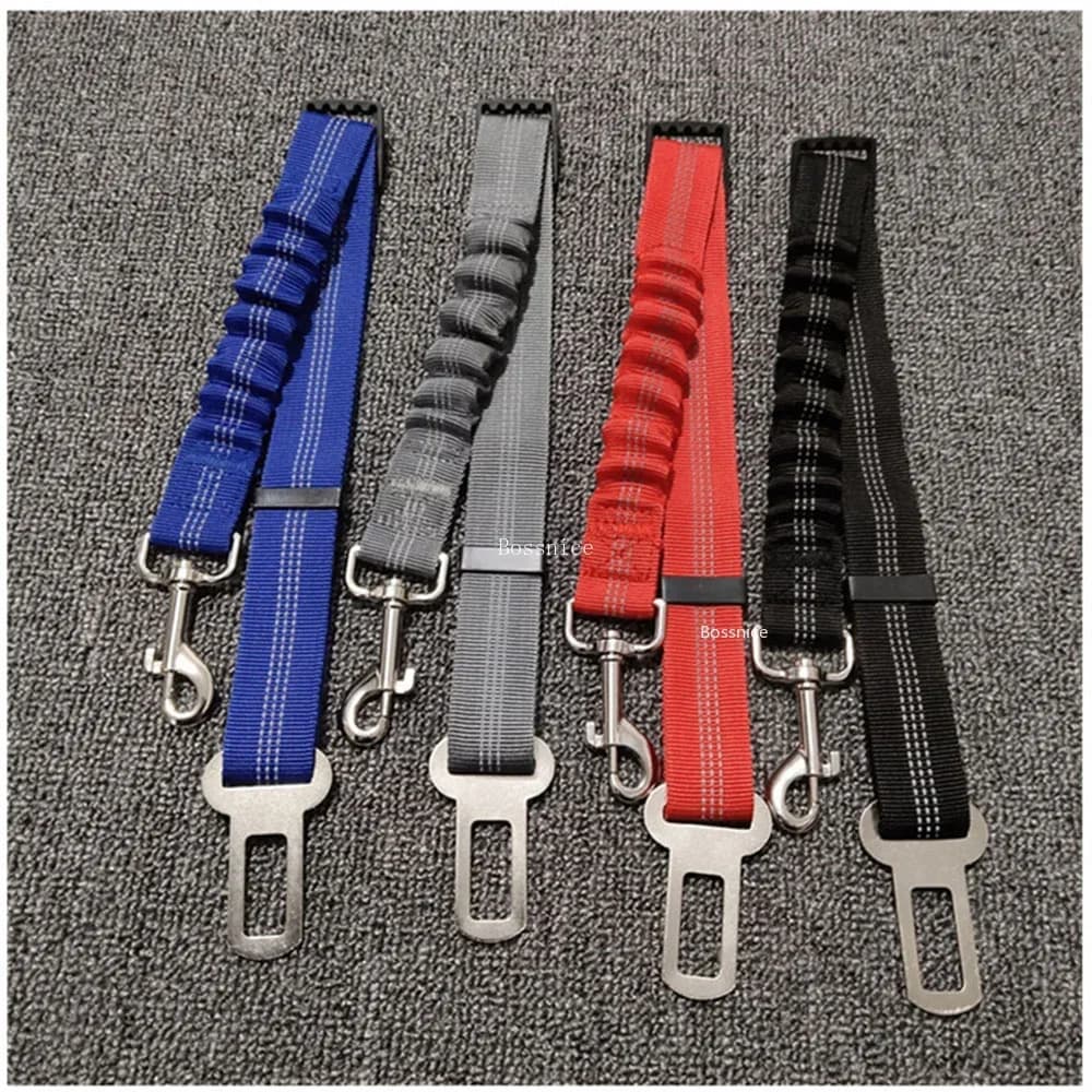 Cintura di sicurezza per cani riflettente da 1 pezzo: imbracatura in nylon regolabile e resistente con cintura in tessuto elastico per viaggi in auto sicuri e sicuri