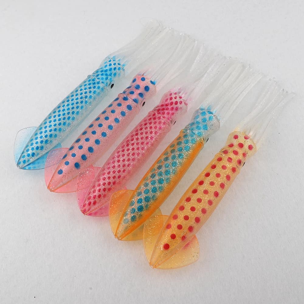 2 pieces of soft squids jig octopus soft baits color calamari jig salt water fishing baits towing soft fishing baits