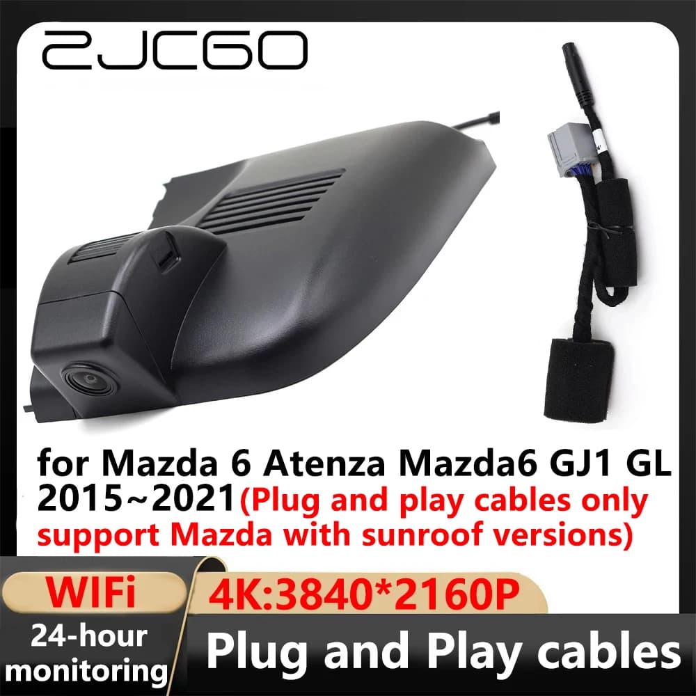 ZJCGO 4K Wifi 3840*2160 Auto DVR Dash Cam Video for Mazda 6 Atenza Mazda6 GJ1 GL 2015 ~ 2021