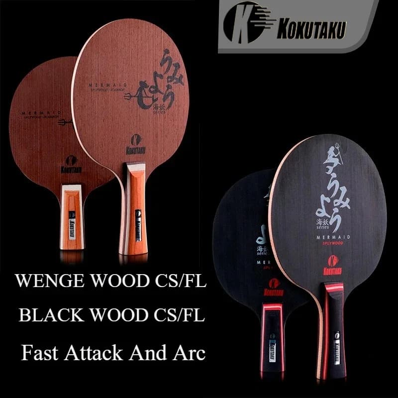KOKUTAKU Racchetta da ping pong con lama 5/7 strati Legno Fibra di carbonio FL/CS Attacco rapido e base da ping pong ad arco per allenamento per principianti