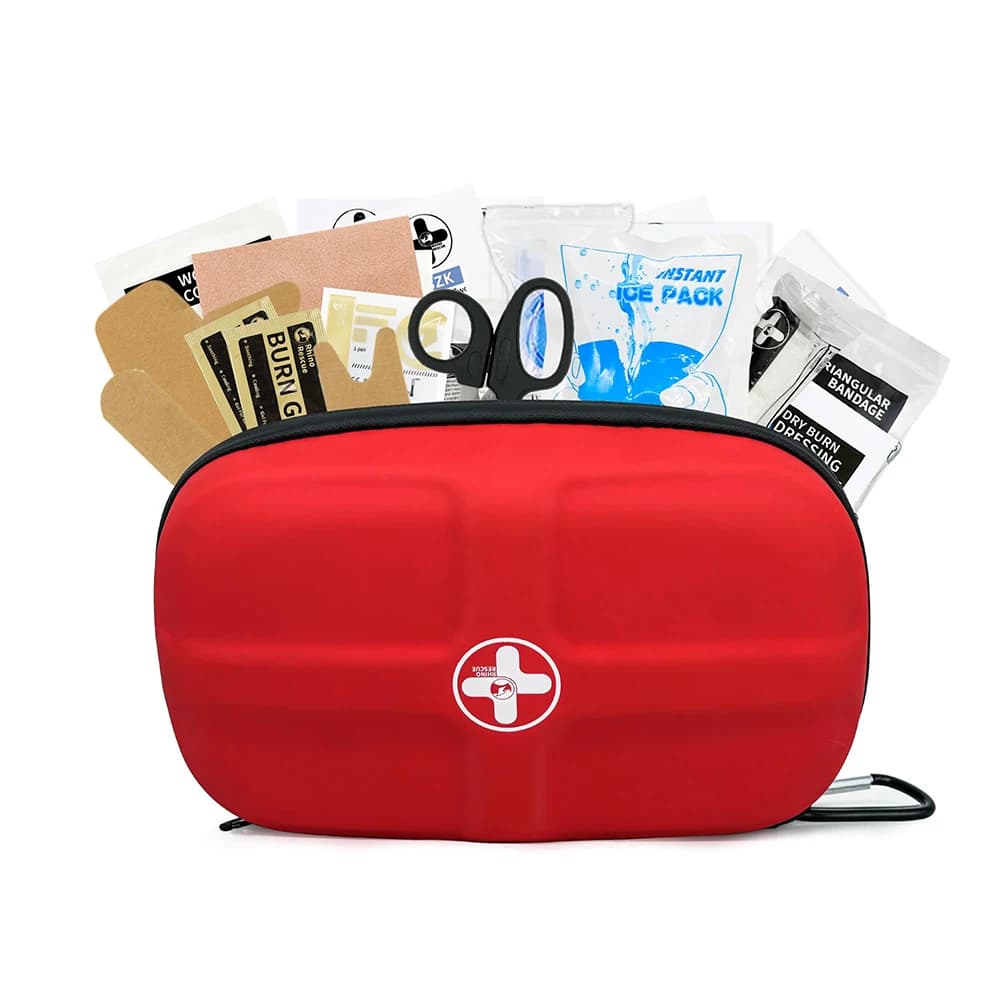 RHINO RESCUE Mini Kit di pronto soccorso piccolo Kit di emergenza portatile impermeabile elementi essenziali per il campeggio, con 106 articoli per viaggi, casa, auto