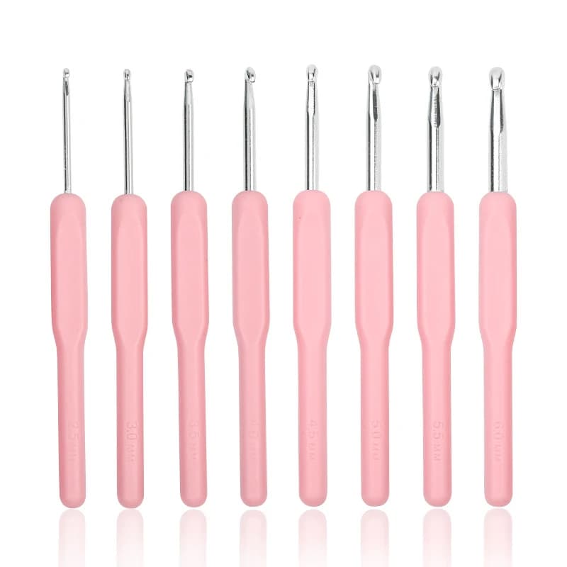 8 pezzi di uncinetti per maglieria fai da te - alluminio, 2,5 mm-6 mm | Perfetto per i principianti di tessitura, materiali per l'artigianato lavorato a maglia | Maniglia ergonomica