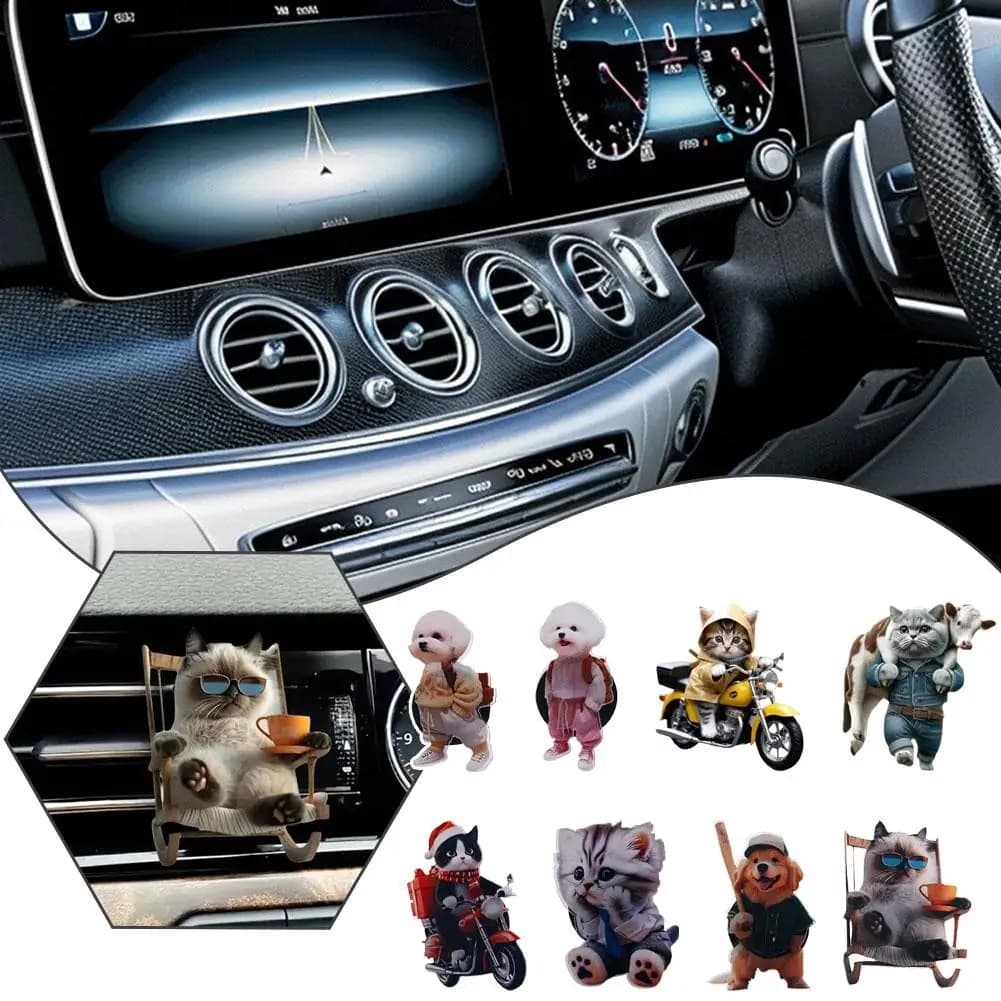 2D Car Deodorant Air Conditioning Clip Cute Cat Forair Auto Aromatherapy Accessories Aromatherapy Interior Exit Cane An E9N1