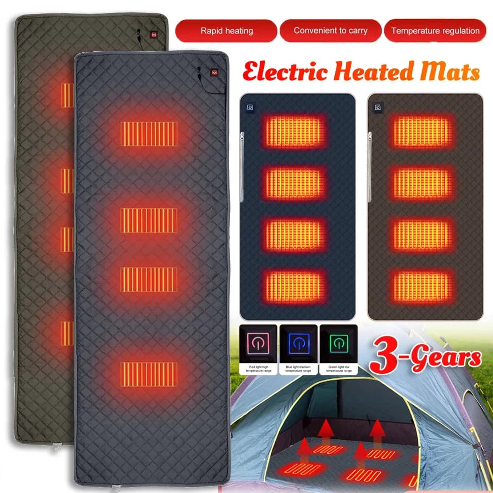 5V USB Electric Heated Pad 3-Level Temperature Thermal Sleeping Pad cuscino materasso Winter Warmer coperta Sleeping Pad per la casa