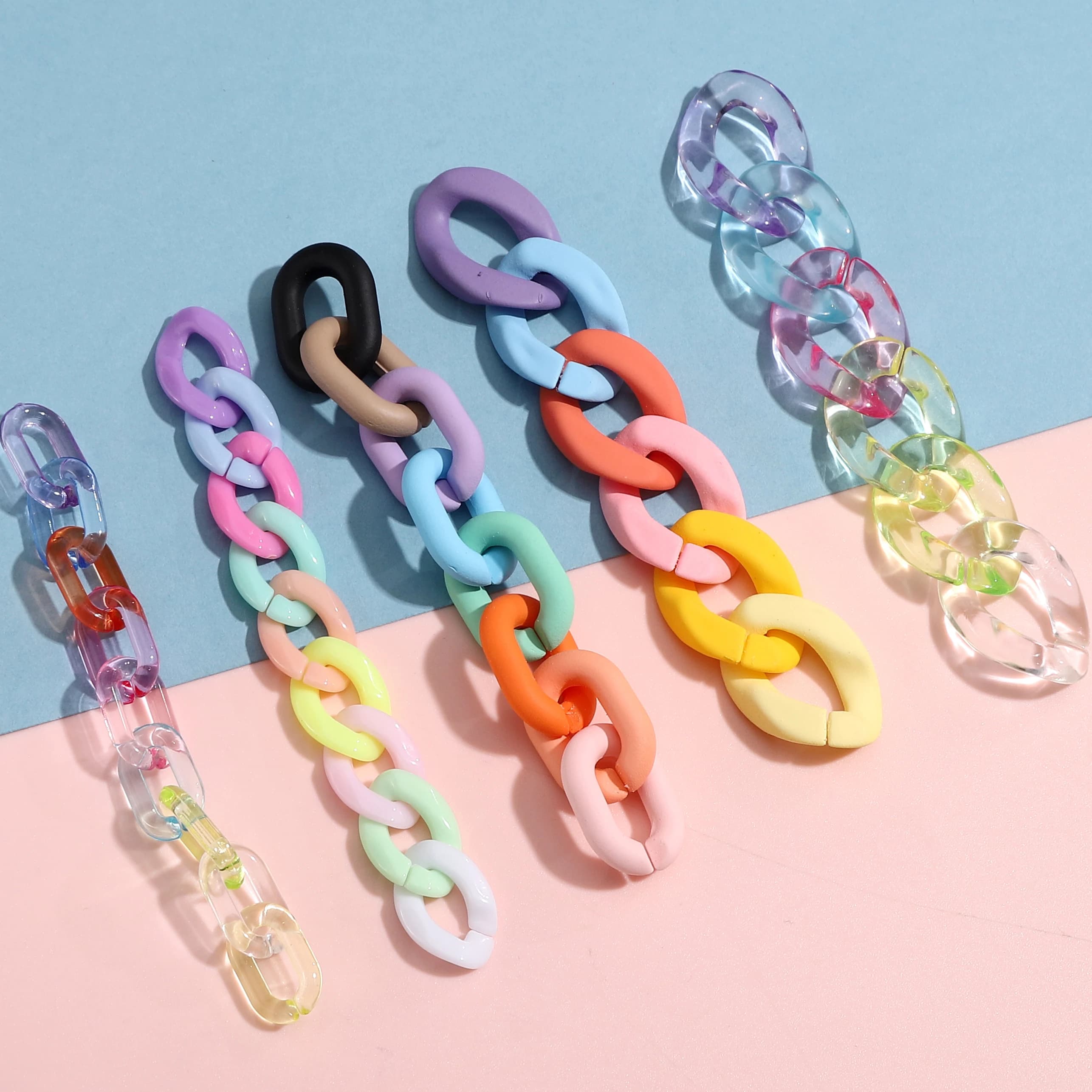 5 pezzi di perline colorate acriliche fai da te perline con fibbia a forma di U collana di perline sciolte regalo per ragazze accessori per la creazione di gioielli artigianali