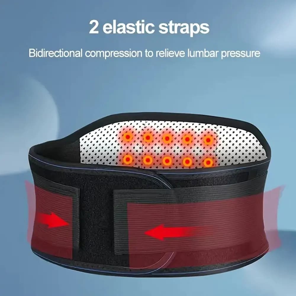 Cintura di supporto per la schiena e la vita per terapia magnetica autoriscaldante regolabile da 20 magneti, cintura di supporto sportivo per cintura da massaggio in vita