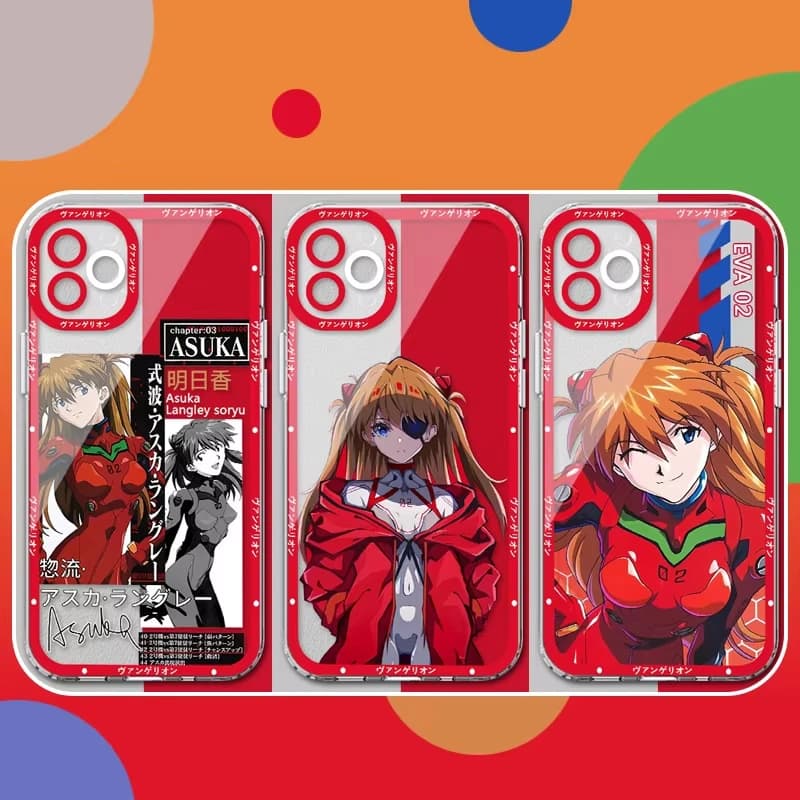 Custodia Anime N-Neon G-Genesis E-Evangelion per iPhone 17 Air 16 E 15 14 Plus 13 12 Mini 11 Pro Max Cover con bordo in silicone antiurto