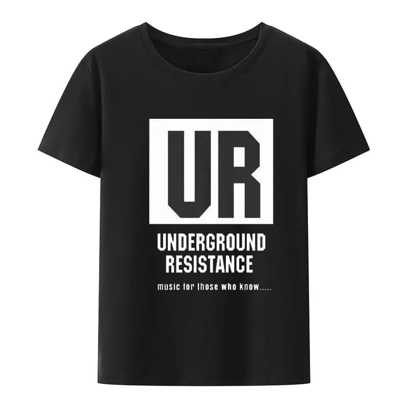 Short Sleeve Top Tee Underground Resistance,Detroit Techno,Pioneers,Jeff Mills,Robert Hood,Acid House T-Shirt mens t shirts