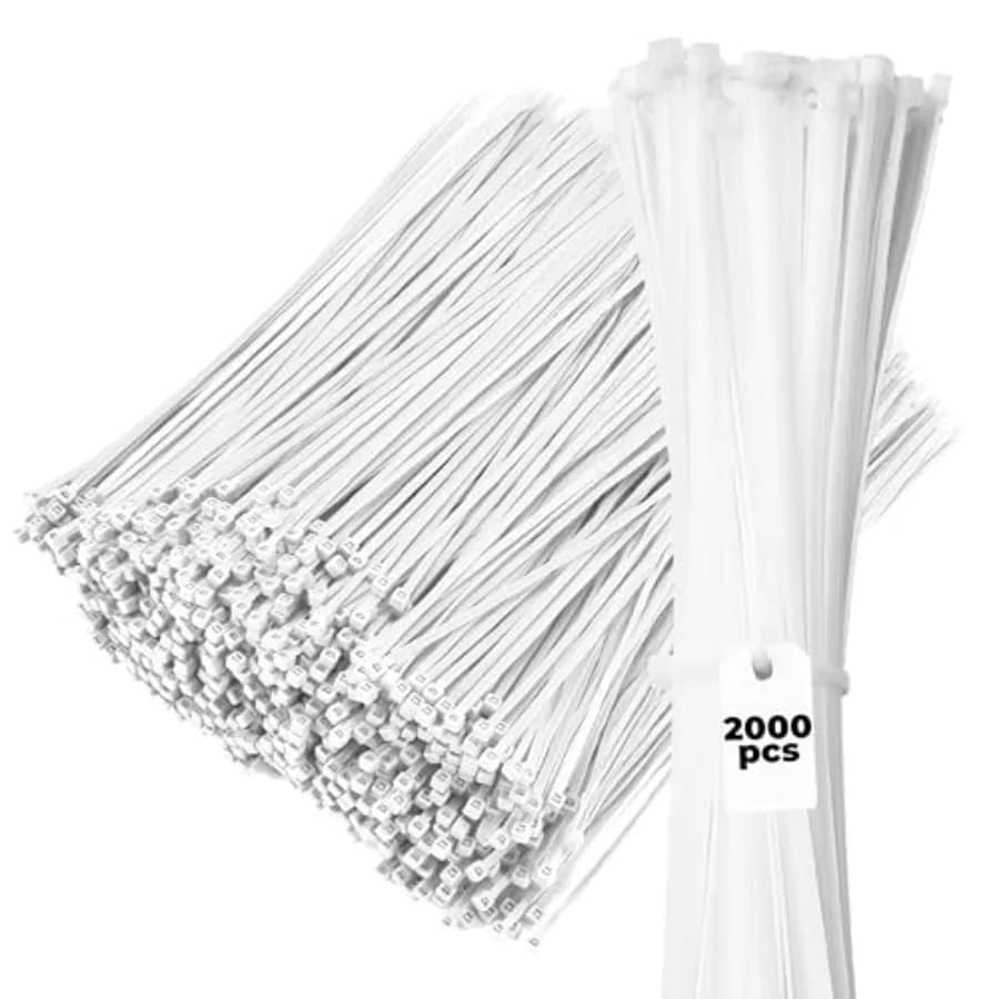 Fascette stringicavo - Resistenza alla trazione di 50 libbre - Fascette stringicavo in nylon premium autobloccanti per interni ed esterni - Gestione dei cavi e S