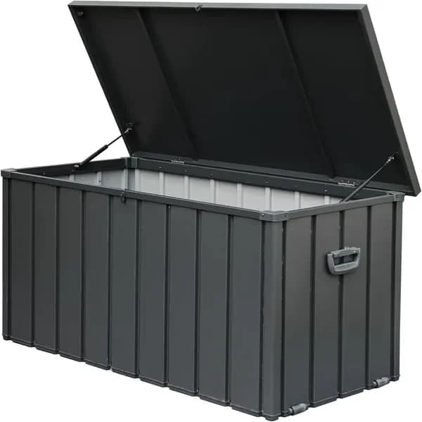 Contenitore da Esterno Impermeabile da 100 Galloni, Grande Box Portaoggetti per Cuscini e Coperte da Giardino