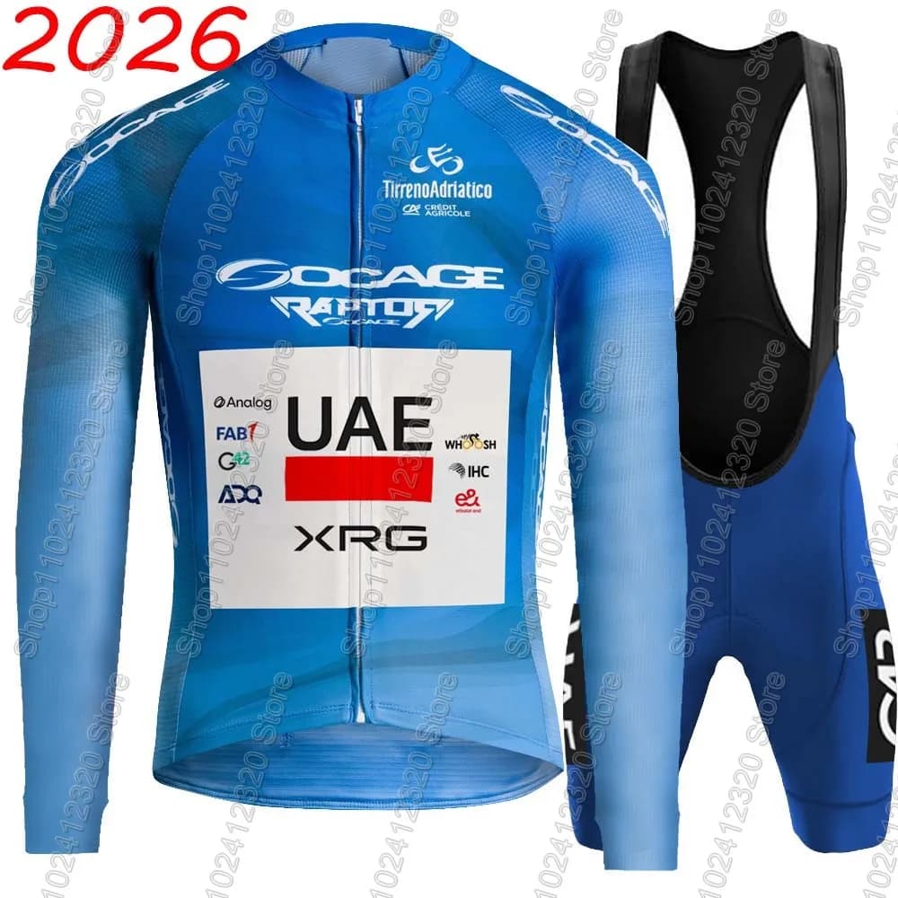 Completed by Cycling UAE Team 2026 by Men - Shirt and Salopette Estiva for Road Bike - Set for Adriatic Tyrrhenian, Mexico, Isaac del Toro